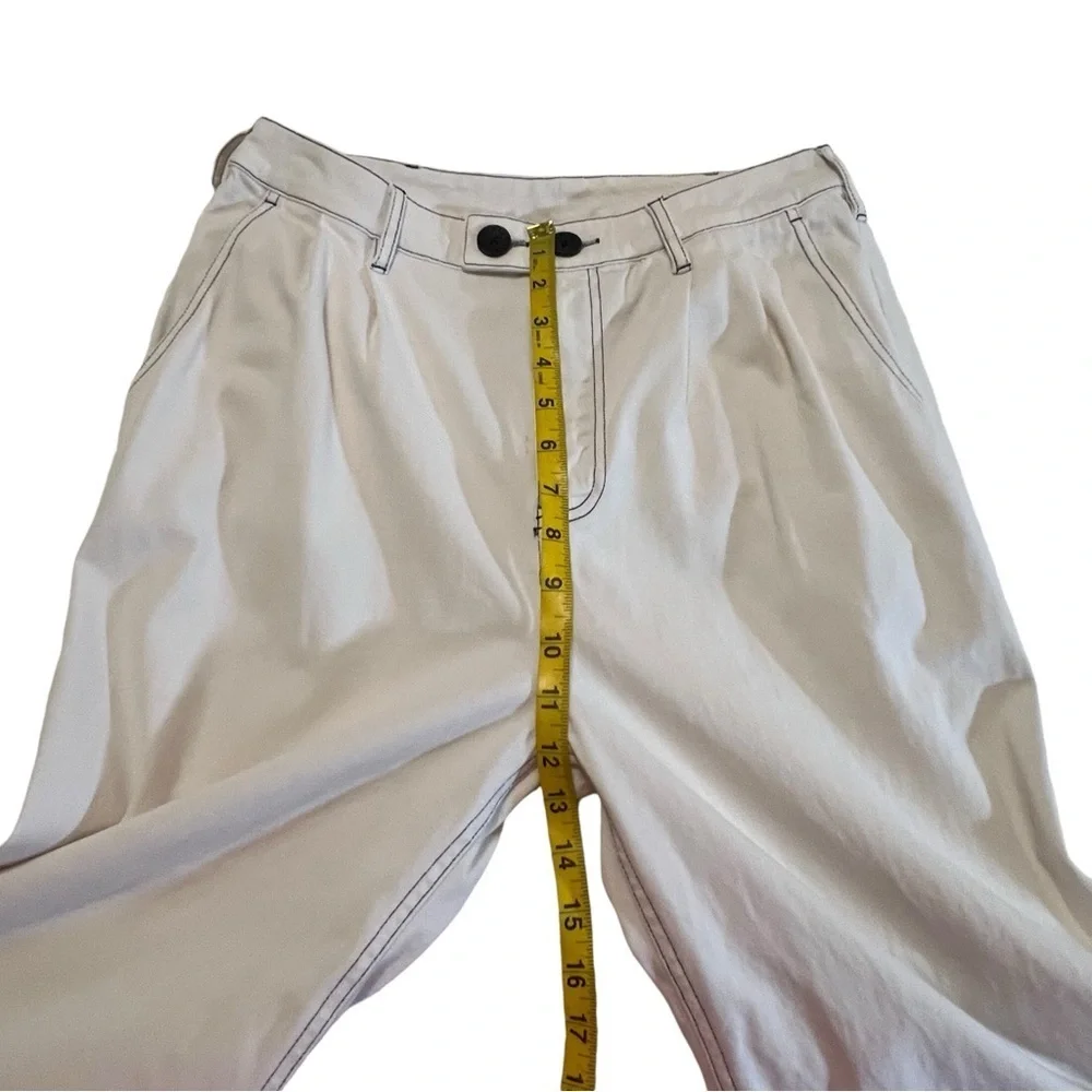 Monrow Wide Leg Pants In Off White Pockets High Rise Women’s M mom pleats - Picture 8 of 14